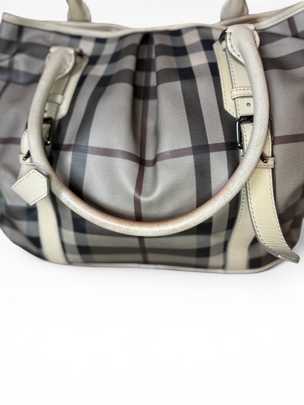 Burberry Smoked Check Coated Northfield Leather Shoulder Bag - Picture 5 of 8